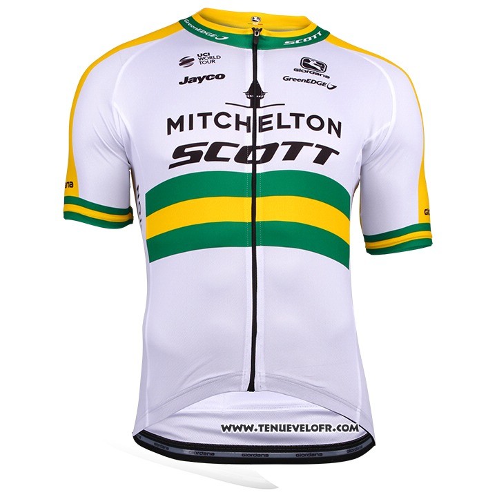 2018 Maillot Ciclismo Mitchelton Scott Champion Australie Manches Courtes et Cuissard